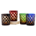 In Stock Edo Kiriko Color Cased Whiskey Glass Cup Cut to clear Drinking Cups