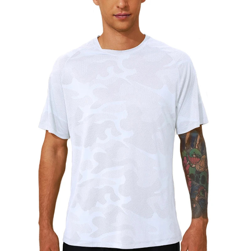 Men's Solid White Blank 210gsm Quick Dry Breathable Polyester/Cotton Tracksuit Set with Heat-Transfer Printing