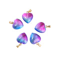 Glass Crystal Heart Pendant for DIY Making Jewelry Love Heart 16MM Healing Chakra Reiki Stone Pendants Charms Bulk