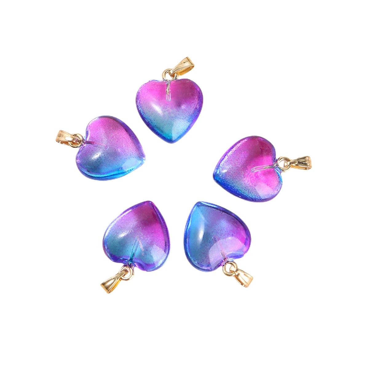 Glass Crystal Heart Pendant for DIY Making Jewelry Love Heart 16MM Healing Chakra Reiki Stone Pendants Charms Bulk