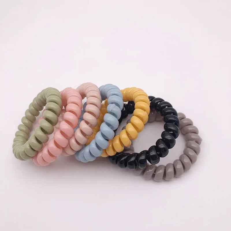 Hairband Wholesale Woman Colorful Seamless High Elastic Telephone Hair Ties Elastic Hair Bands Traceless Hair Ring