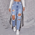 S-2XL European and American Fashion Ripped Jeans Long and Short Patchwork Jeans Street Casual Pencil Pants