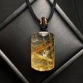 Wholesale Healing Stones Rutilated Crystal Beautiful Polished Gold Rutilated Pendant for Decoration