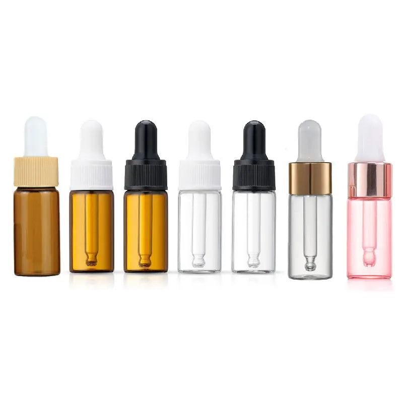 In Stock Slim Shape 10ml Glass Dropper Bottle 5ml 10ml 15ml 20ml Clear Amber for Face Cream