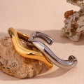 Exaggerated Melting Style Cuff Bangle Gold Plated Jewelry Stainless Steel Bangle