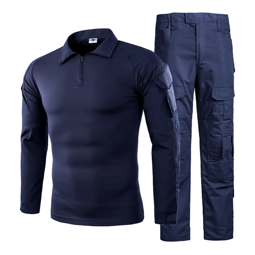 G2 Tearproof Tactical Suit Camouflage Navy Blue Without Knee Brace Equipment Tactical Uniform