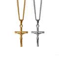 Trendy Gold Jesus Pendant Necklace Jewelry Stainless Steel Women Men Punk Jewelry Crucifix Cross Necklace Religious Pendant