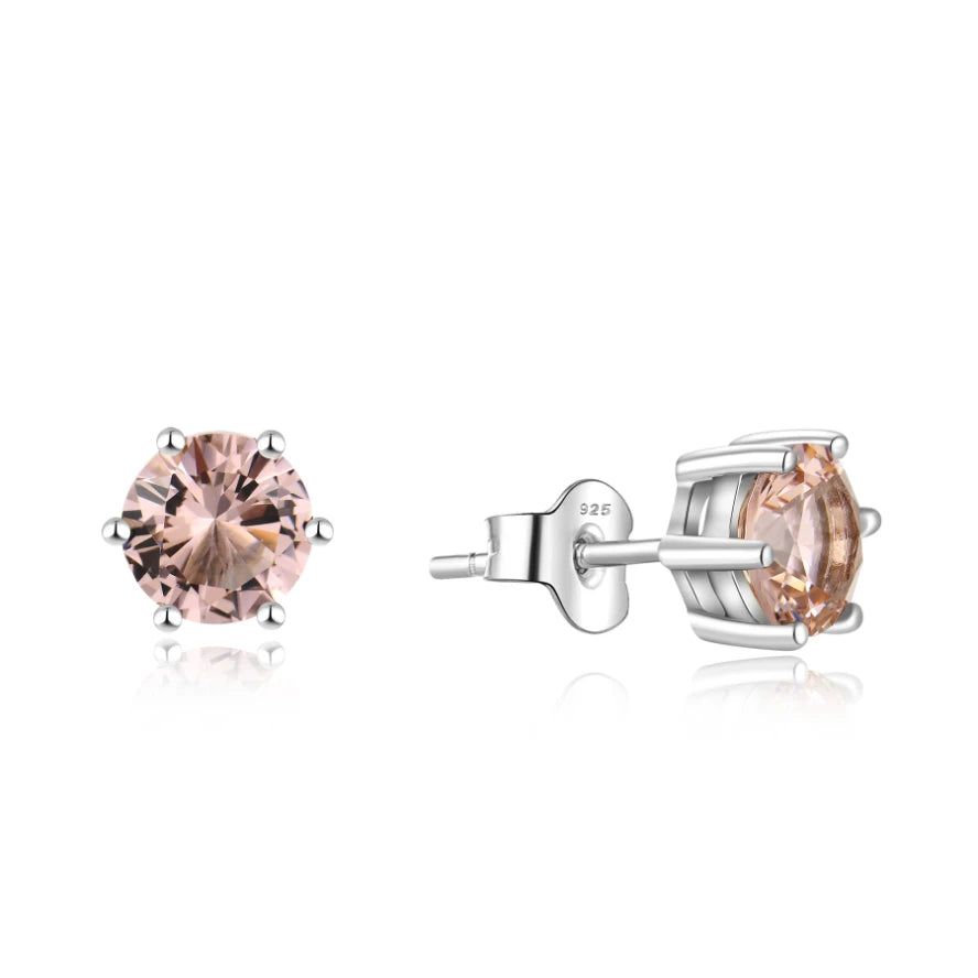 YILUN Hypoallergenic 925 Sterling Silver Stud Earrings Nickel Free Rhodium Plated Yellow Cubic Zirconia Luxury Gemstone Earrings