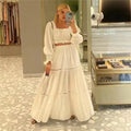 Gentle Style Two-Piece Set 2024 Summer New High Waist Square Collar Slim and Long Style 2 Pieces Sets Women