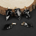 Natural Healing Stone Arrowhead Rough Black Obsidian Fashion Pendants & Charms Jewelry Necklaces