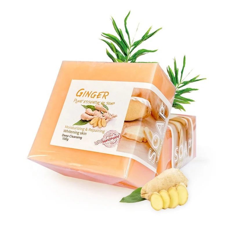 Ginger /Turmeric/ Goat Milk/ Sea Salt Soap Essential Oil Whitening Softening Cuticle Softening Skin Body Cleansing Scrub Soap