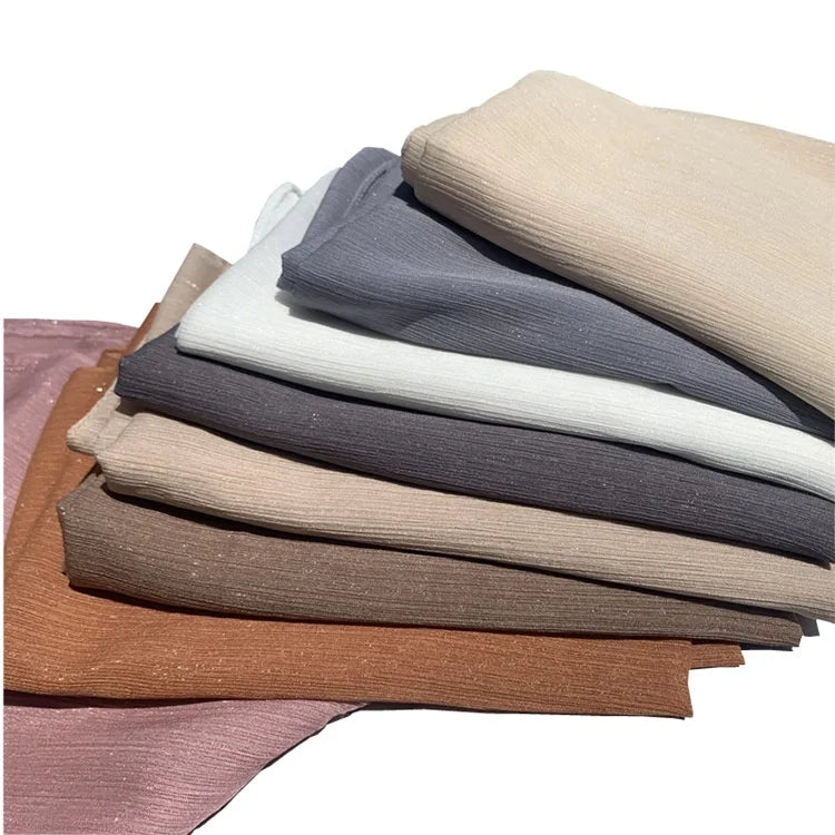 2021New Fashion Shimmer  Hijab Crepe Chiffon Scarf Plain Muslim Scarves Shawl Fashion Solid Women Hijabs