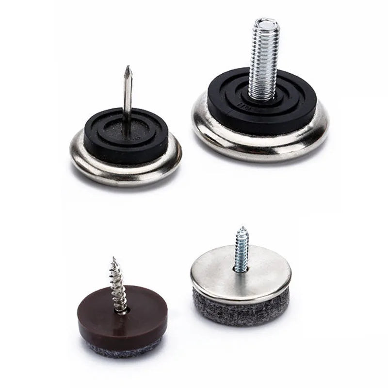 Furniture Glides Screw-on Felt Chair Glider Nails Durable White/Black/Brown Floor Protectors for Table Legs