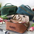 Wholesale Travel Pouch Cosmetic Case Personalized Organizer Dopp Kit Custom Genuine Leather Toiletry Bag