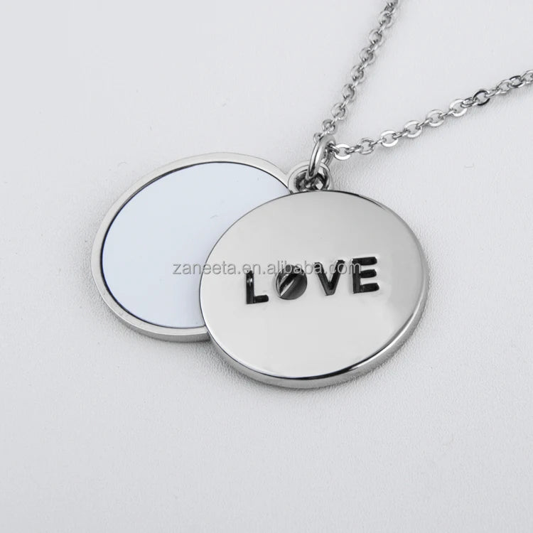 Sublimation Metal Blank Love Necklace Custom Necklace