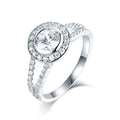 Sun Star Fashion Jewelry Rings Waterproof Cubic Zircon Rhodium Plated 925 Sterling Silver Women' s Diamond Engagement Rings