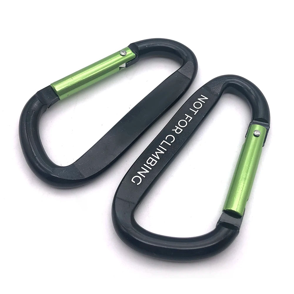 Wholesale D Gourd Shape Snap Locking Key Chain Keychain Carabiner Aluminum Alloy Black Clip Hook Carabiner for Keys