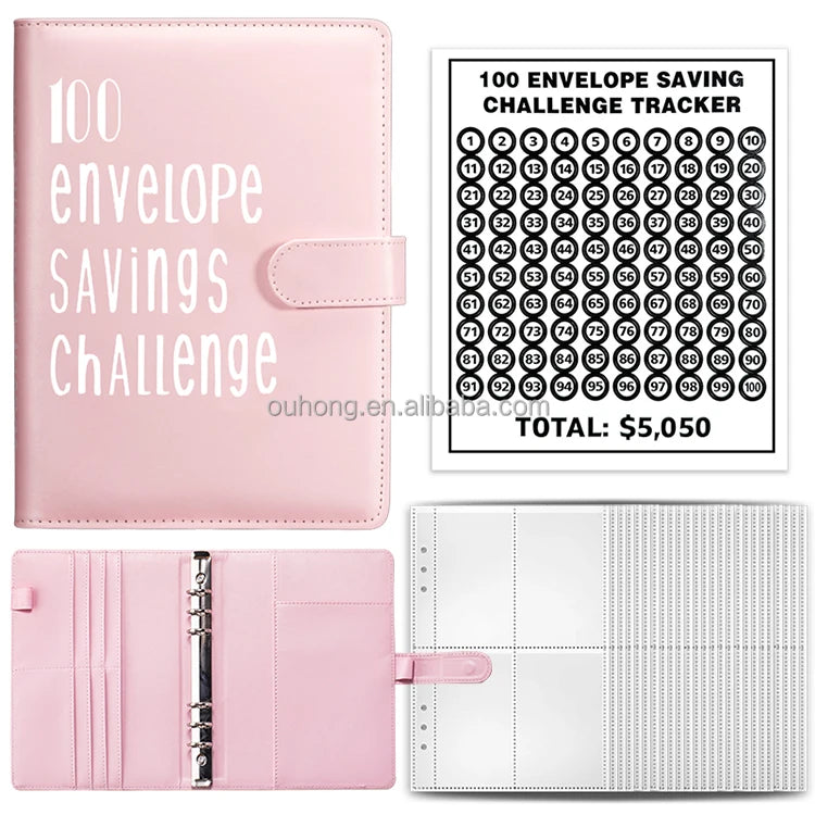 Innovative New Products Savings Challenges Book With Envelopes Budget Planner Book for Budgeting 100 Envelope Challenge Binder