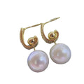 E1213 8-9mm DIY Natural Freshwater Pearl Charm Earrings Mounting Accessory 925 Sterling Silver Gold Plated  Jewelry for Women