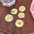 20mm Round Custom Engravable Stainless Steel Gold Plated Pendants & Charms Jewelry Accessories