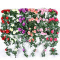 Artificial False Flower Rose Vine Simulation Wall Hanging Flower  Hanging Basket Flower Living Room Balcony Home Decoration