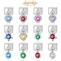 Hapiship Custom Stainless Steel Italian Link Colors CZ Charms Italian Link Charms Bracelets DJ005