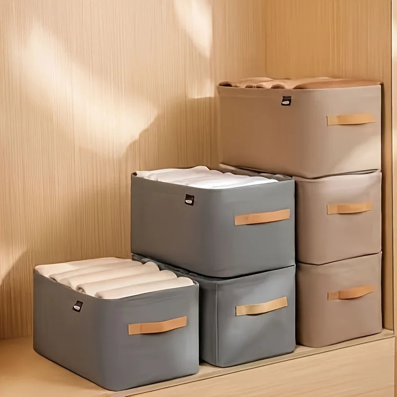 Fabric Storage Baskets with Handles Clothing Storage Boxes Quilts Portable Closet Storage Boxes Foldable Other Storage Baskets