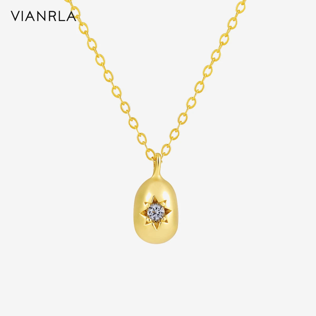 VIANRLA Women's Simple Fashion Fine Jewelry S925 Sterling Silver Star Zircon Necklace Free logo