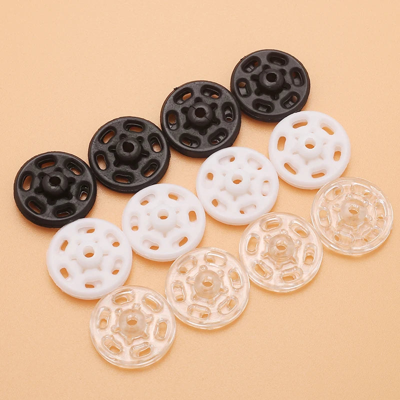 Invisible Snap Fastener Round Press-stud Buttons Plastic Buttons  for Shirts