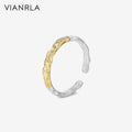VIANRLA 925 Sterling Silver Jewelry Minimalism Double Color Ring Support Drop Shipping Daily Jewelry