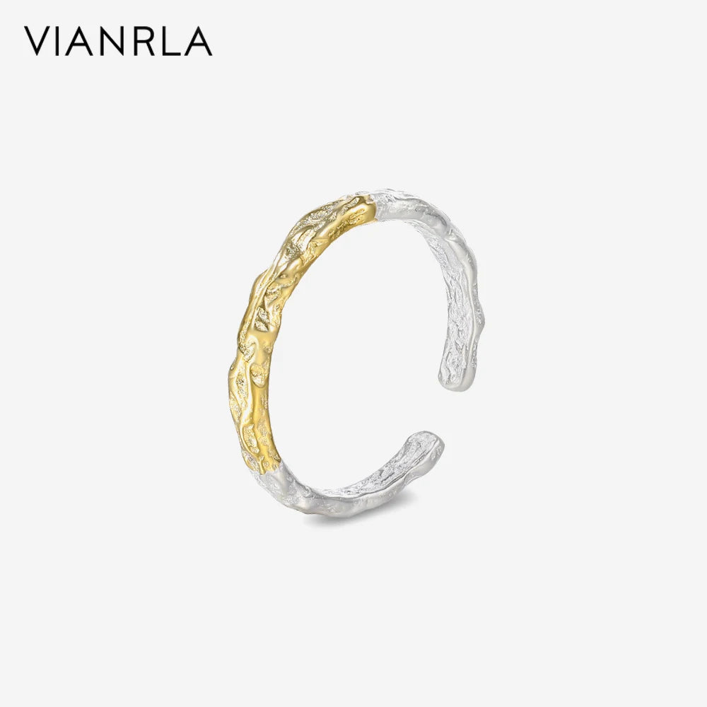 VIANRLA 925 Sterling Silver Jewelry Minimalism Double Color Ring Support Drop Shipping Daily Jewelry