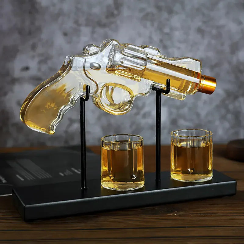Custom High Quality Crystal Whiskey Decanter Set Square Glass With Stainless Steel Whiskey Stone for Fathers Day Gift