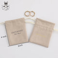 Luxury Suede Jewelry Drawstring Bag Gift Package Bag Personalized Jewelry Packaging Bag With  Logo Printed