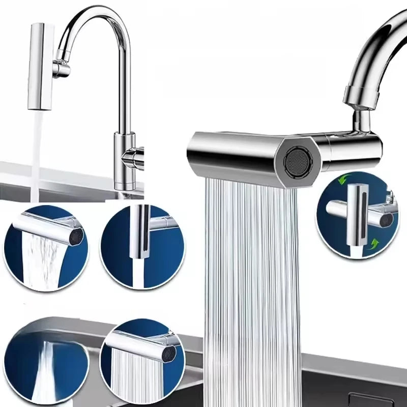 Multifunctional Swivel Kitchen Sink Faucet Extender Sprayer Attachment 360 Degree Rotating Modern Design High Pressure Water