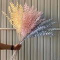 O-X504 Cheap Wholesale Fake Eucalyptus Green Leaf 5 Forks Long Eucalyptus Stems Wedding Decor Artificial Eucalyptus Leaves