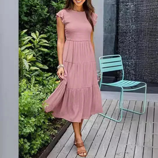 Factory Wholesale Tiered Summer Short Dresses Women Girls High Quality Women's Dresses