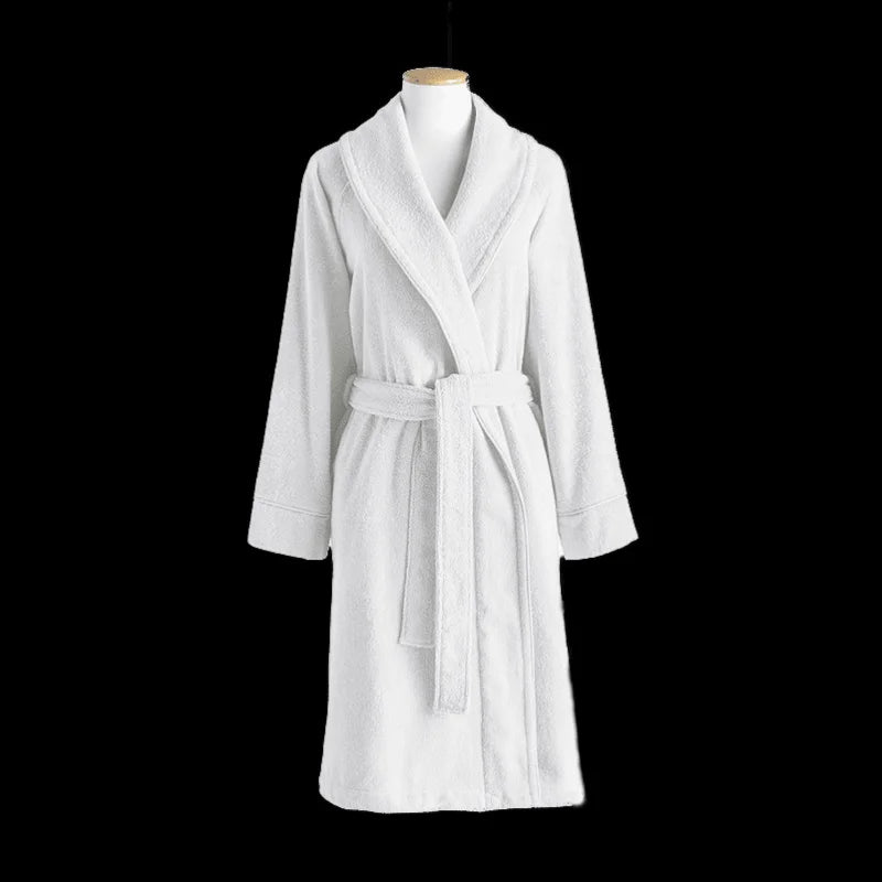 100% Cotton Plus Size Towel Bathrobe Set Kimono Pattern/shawl Collar Hotel Spa Cotton Terry Cloth Bathrobe