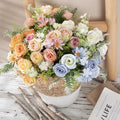 H-017 Wholesale Factory Handmade Crocheted Daisy Rose Sunflower Tulip Woven Bouquet Crochet Wool Flower Finished Gift