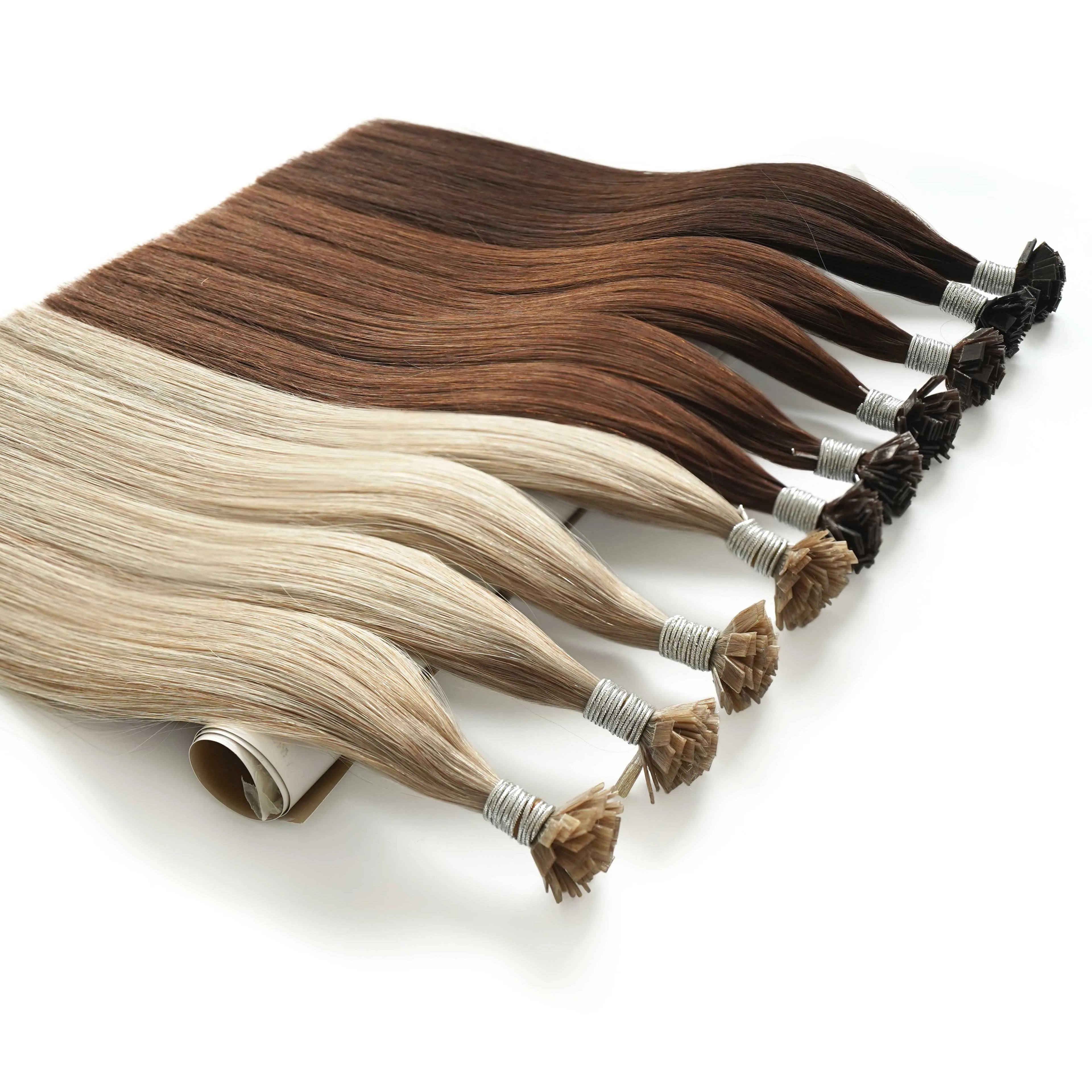 Hot Selling Wholesale Price Russian Double Drawn I Tip 100% Virgin Remy Human Hair Full Cuticles No Shedding Offer Customized