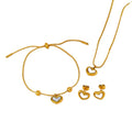 Custom Fashion Jewelry Valentine'S Day Love Gift White Shell Necklaces Heart Necklace and Earring Set