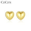 CZCITY Earing Korean Silver 925 Stud Woman Designer Jewelry Women's Charm S925 Gold Heart Earring