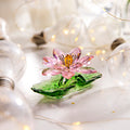 Crystal Lotus Flower Art Glass Home Decor Collection Desktop Crystal Rose Flower Ornament