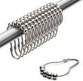 Bathroom Shower Curtain Hooks Rings Rust Resistant Metal Double Glide Shower Hooks