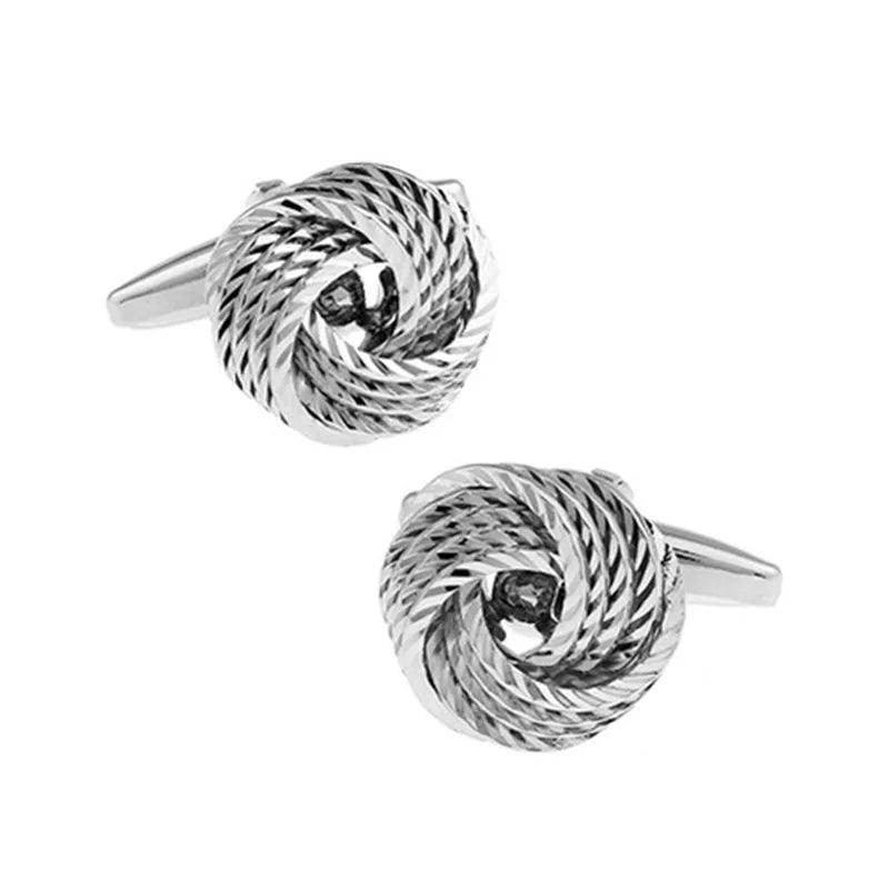 Wholesale Shuttle Love Knot Novelty Cufflinks Custom Mens Suit Shirt Fashion Accessory Wedding Tuxedo Trendy Jewelry Gift Set