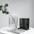 Nordic Small Daisy Striped Glass Vase Combination Flower Arranger Fruit Plate Wholesale Home Decoration Glass Vase