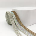 SINRONG Self-Adhesive Crystal Diamond Ribbon Trim Sheet Bling Rhinestone Tape for Shoes Crafts Decorations Glass Stretch