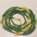 Premade Green Glow in the Dark Weightloss Double String Cotton Tie on African Waist Beads Belly Chain Body Jewelry Women