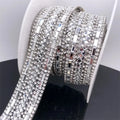 S470 2cm Width Bling Iron on Crystals Applique Trimming  Rhinestone Applique Trimming by Yard for Cloth Shoes Bags Cloth