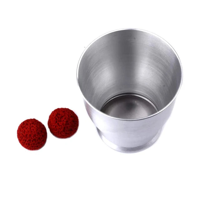 Large Size Silver Aluminum Chop Cup Magic Ball Props Enjoyer Chop Cup Aluminum Magic Tricks Cup