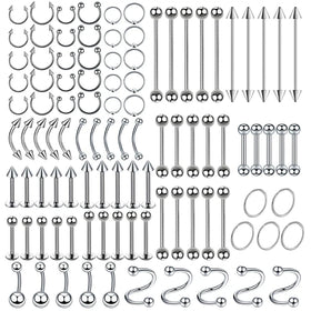 5Pc G23 Titanium Mix Body Piercing Jewelry Lot Nose Ear Belly Lip Tongue Ring Captive Bead Eyebrow Bar Piercing Lot Jewelry